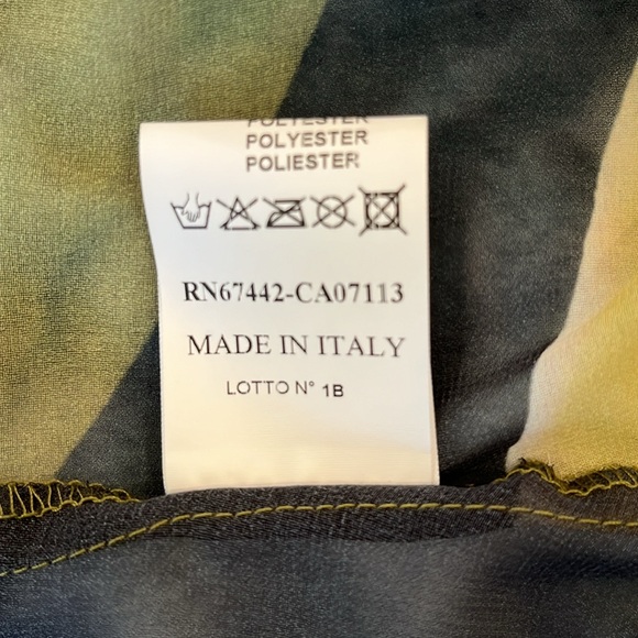 NWT Peruzzi green yellow and black caftan tunic made in Italy - Picture 11 of 12